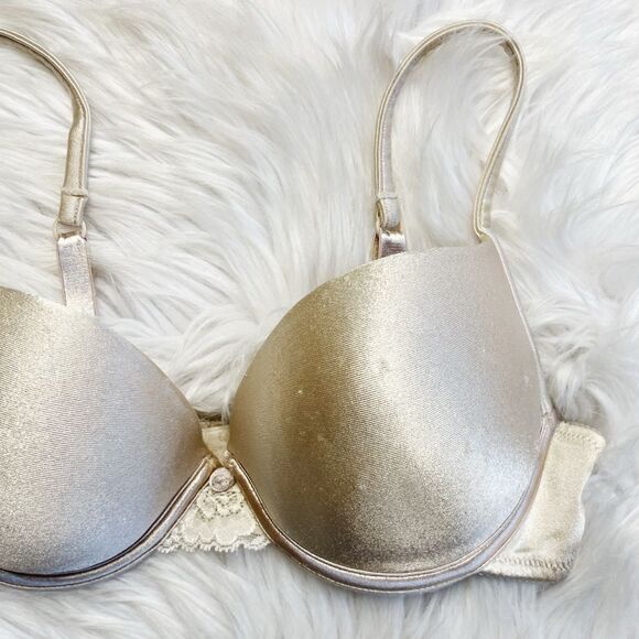 Wonderbra Padded Bra Nude Gold Size 34C - Picture 2 of 3